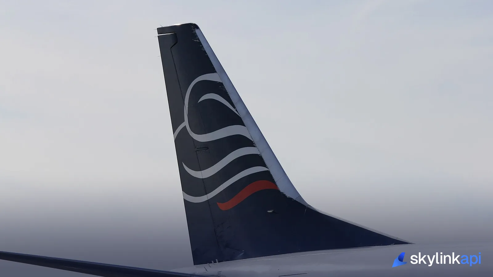 Airline tail fins on an apron