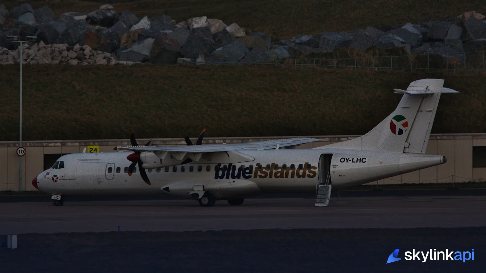 An airliner parked on the apron at its diversion airport