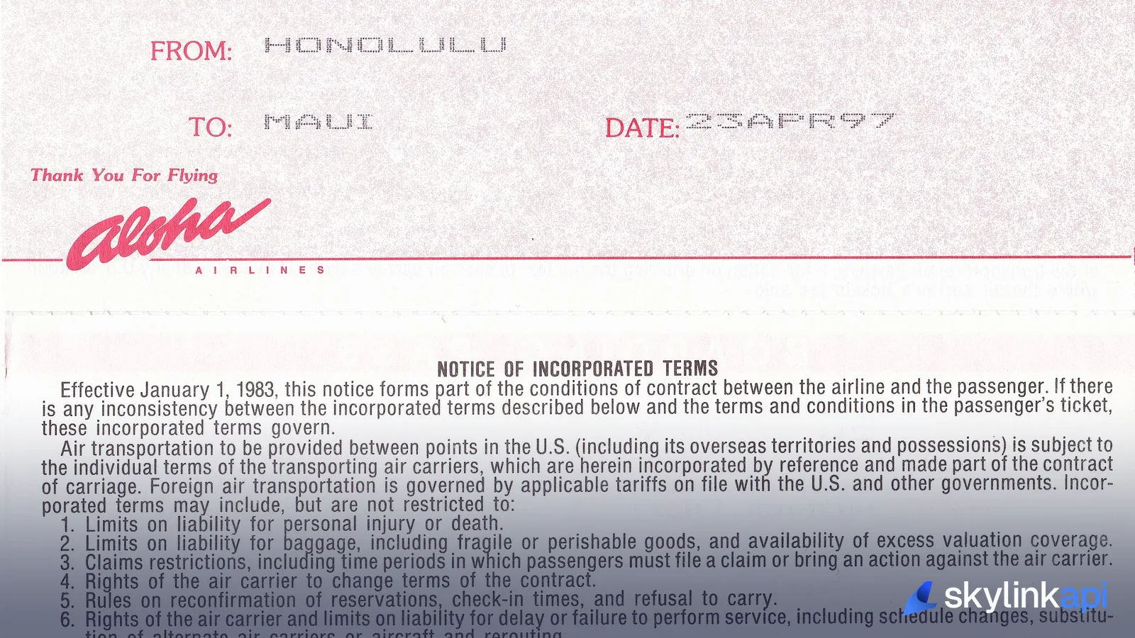 A printed airline boarding pass