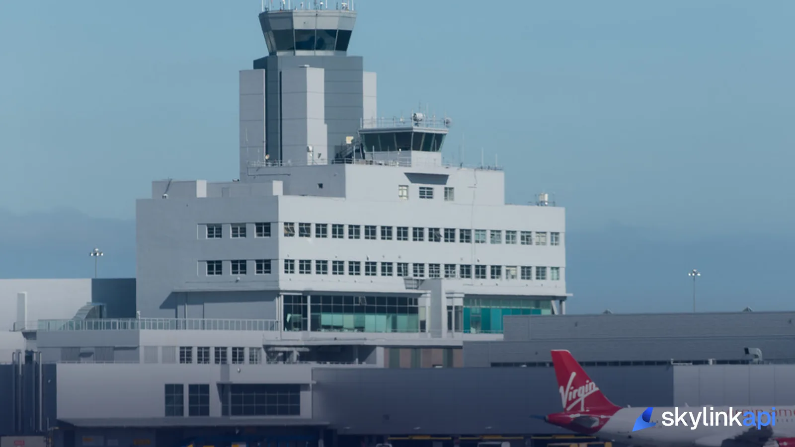 The air traffic control tower at San Francisco International Airport