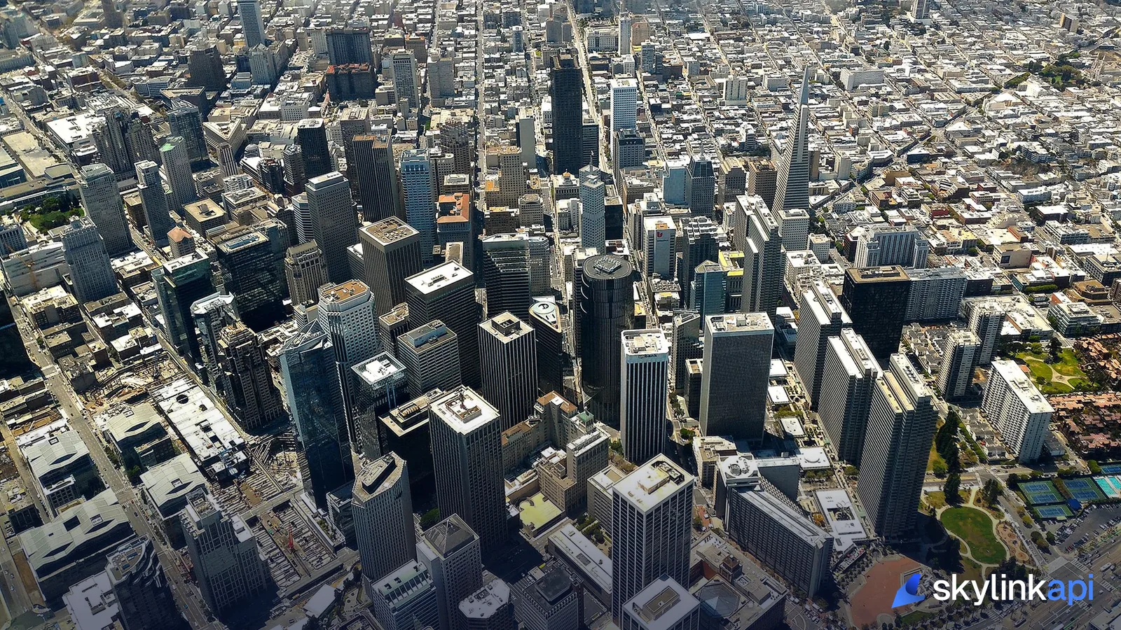 San Francisco downtown seen from directly above