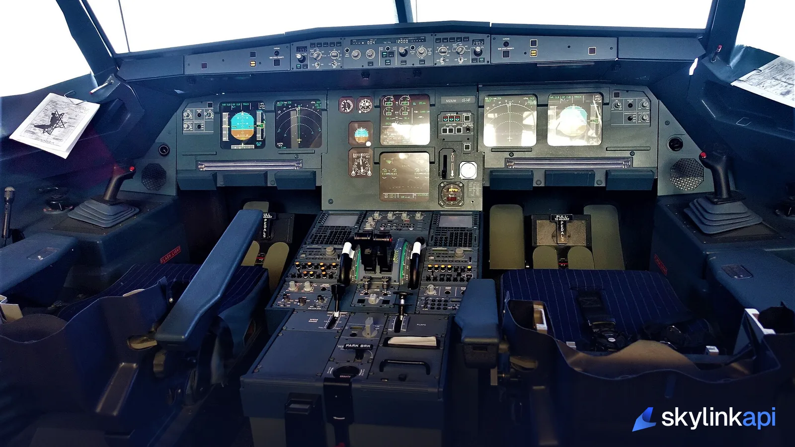 The glass cockpit of an airliner, the instrument environment an EFB complements