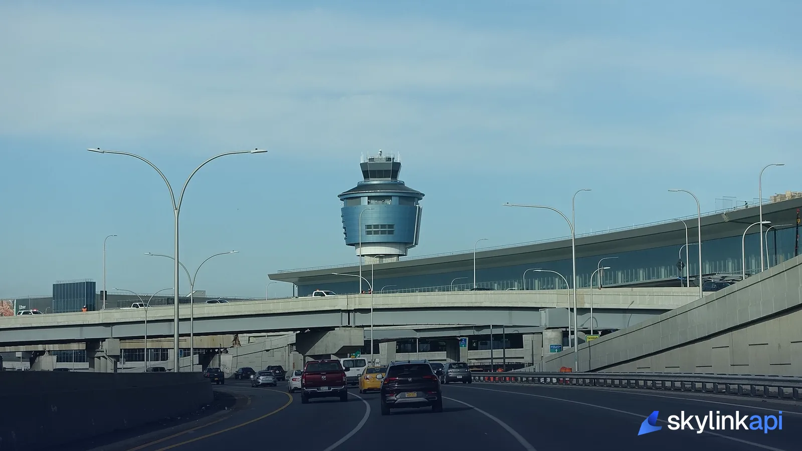 The control tower and terminal at New York LaGuardia Airport